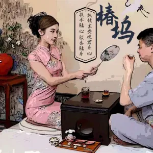 椿·坞男仕养生SPA的logo